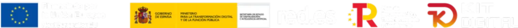 Logotipos institucionales de financiación europea y Kit Digital para servicios de psicología y bienestar digital